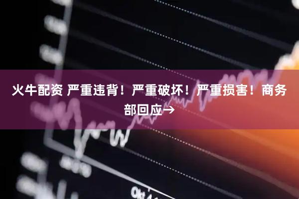 火牛配资 严重违背！严重破坏！严重损害！商务部回应→