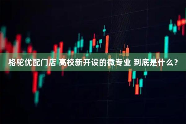 骆驼优配门店 高校新开设的微专业 到底是什么？